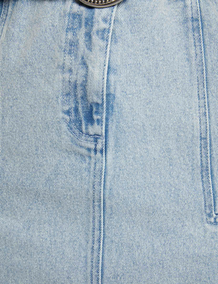 Robe courte boutonnée en jean