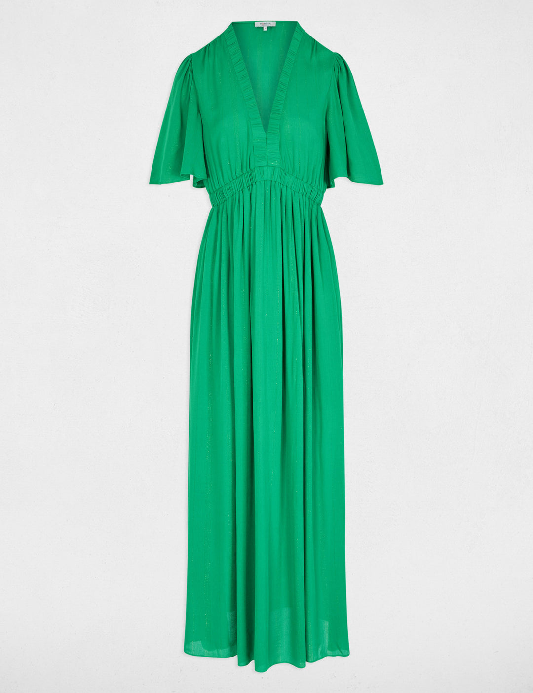Robe longue col v