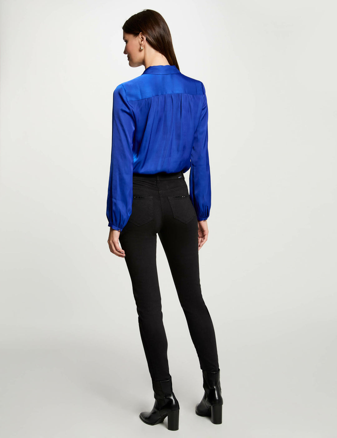 Chemise manches longues satin