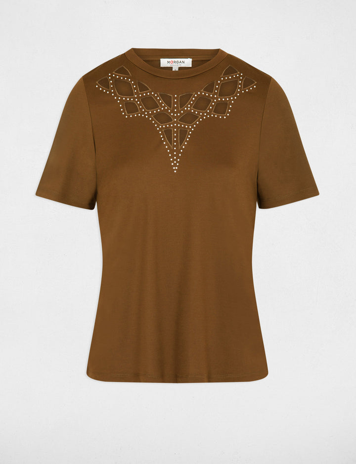 T-shirt manches courtes strass