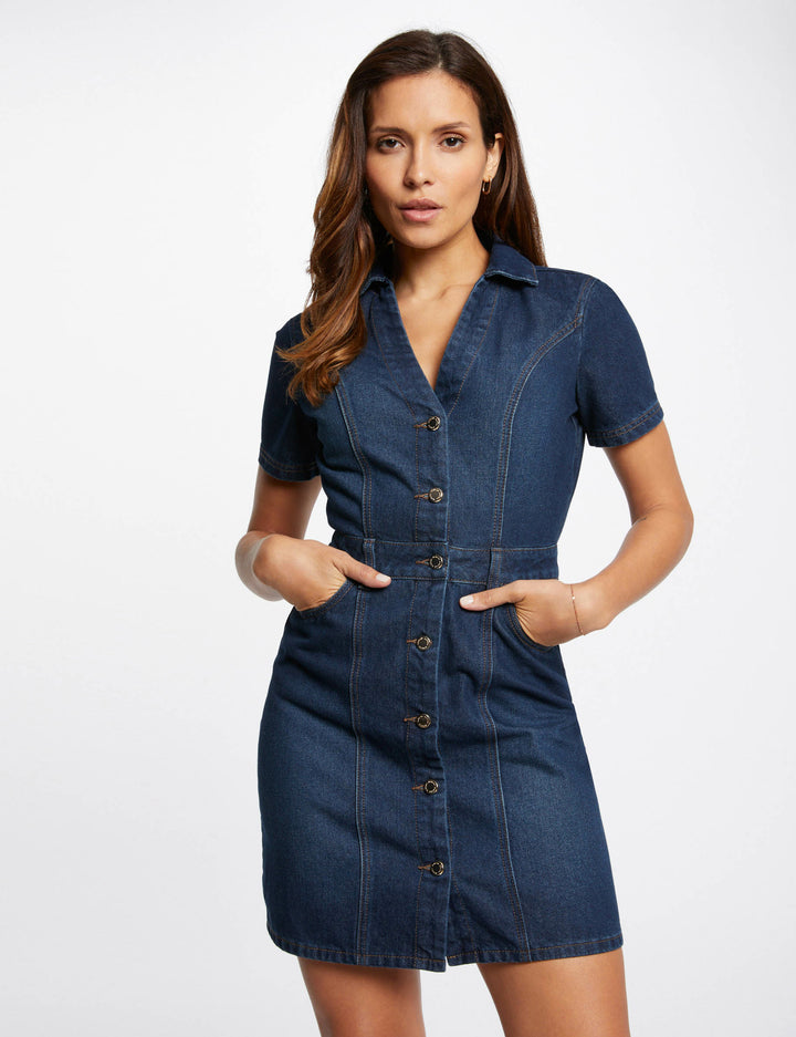 Robe courte ajustée en jean