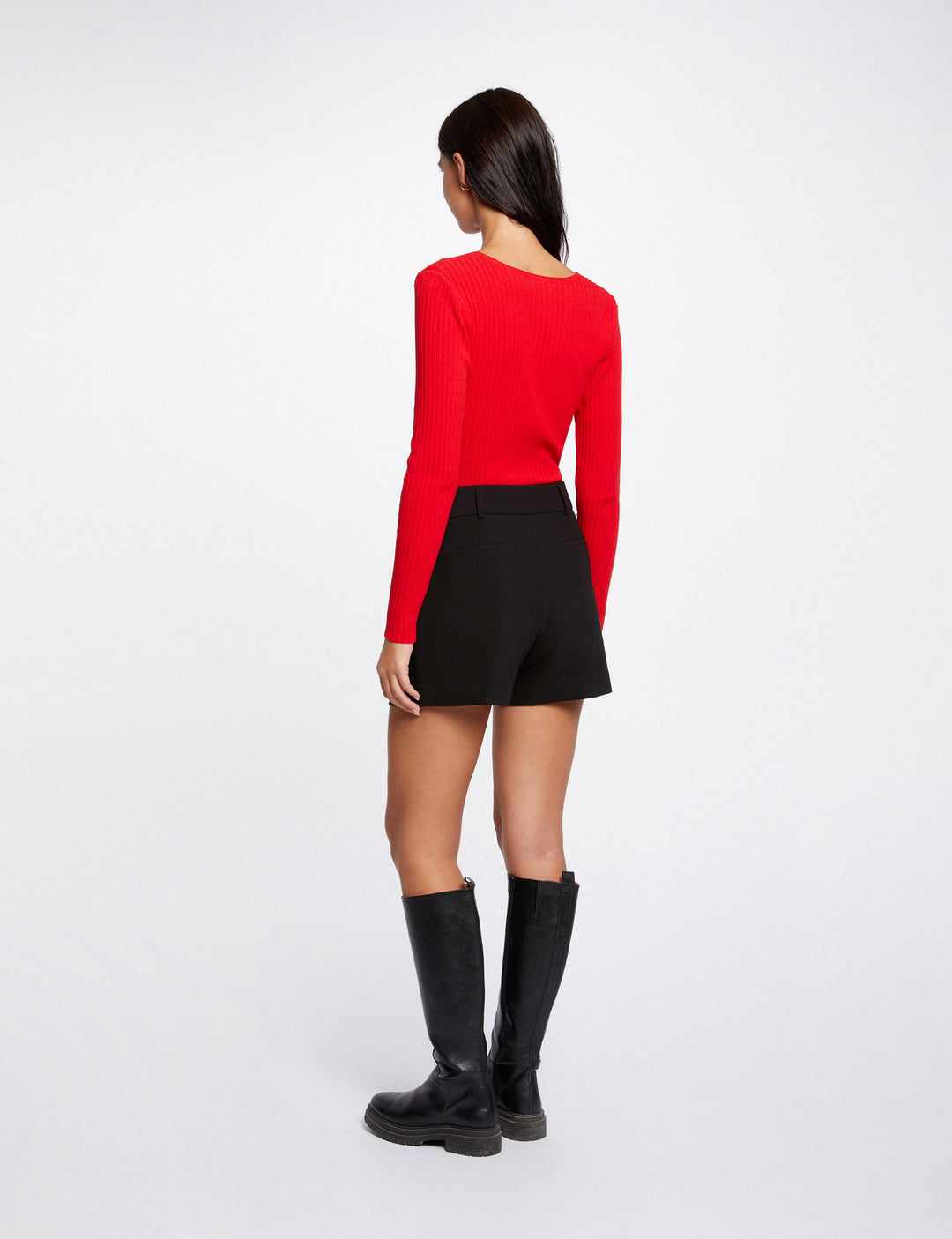 Pull manches longues col cache-coeur