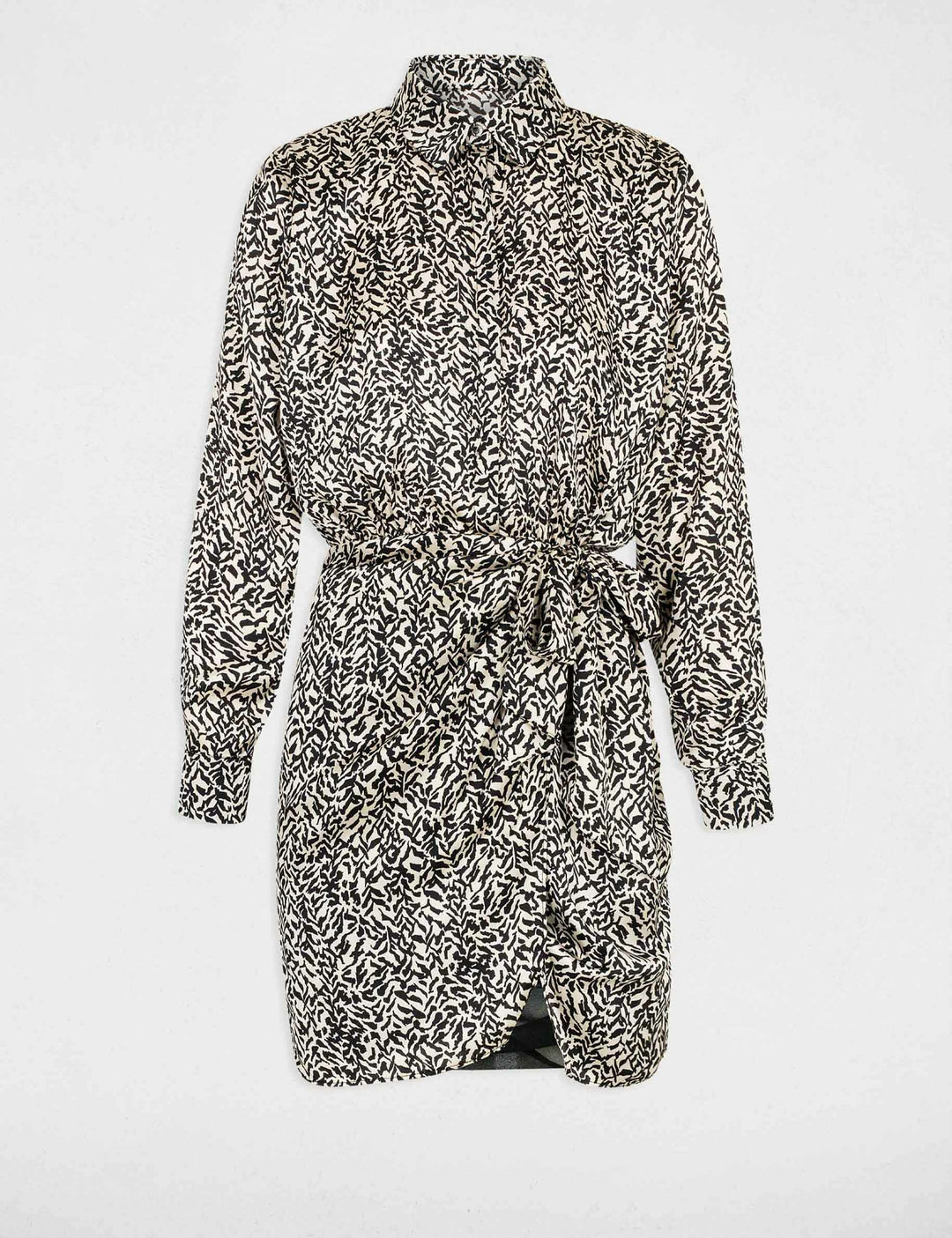 Robe ajustée drapée imprimé animalier