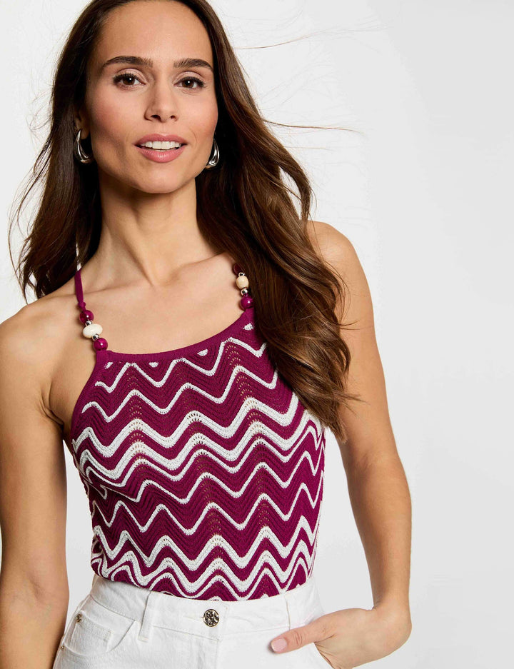 Top en maille imprimé