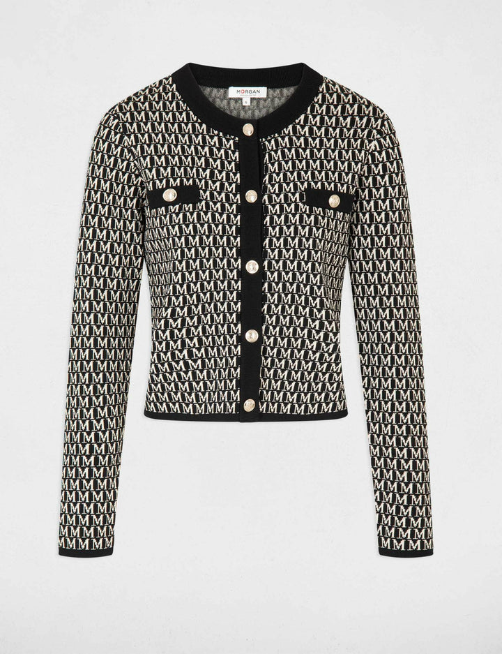 Gilet manches longues imprimé monogramme