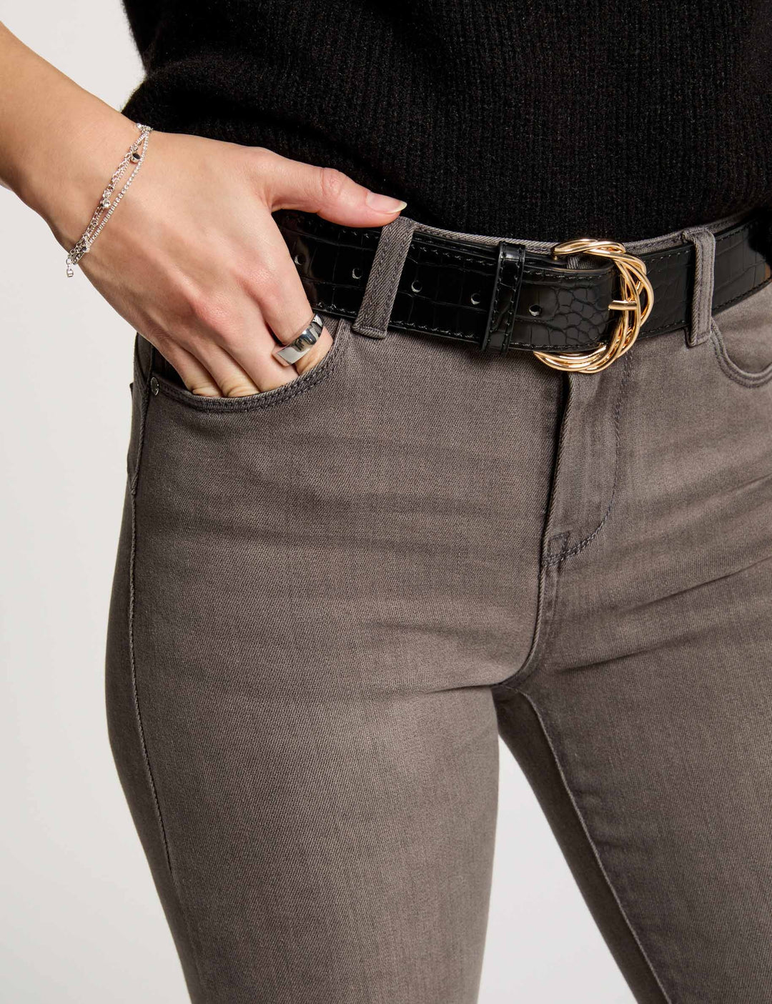 Jeans slim taille standard à  poches