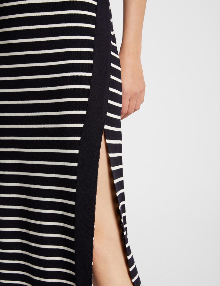 Robe tricot midi à  rayures