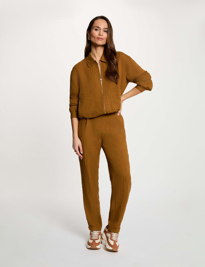 Pantalon carotte taille haute
