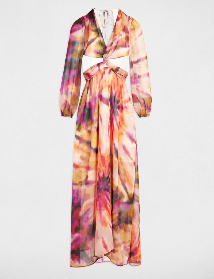 Robe longue droite imprimée