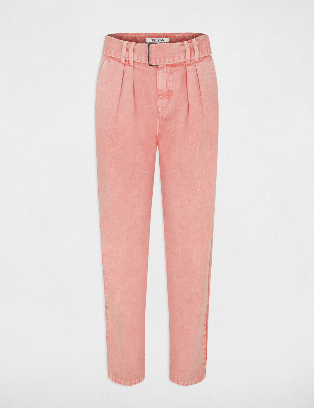 Jeans droit ceinturé 7/8ème