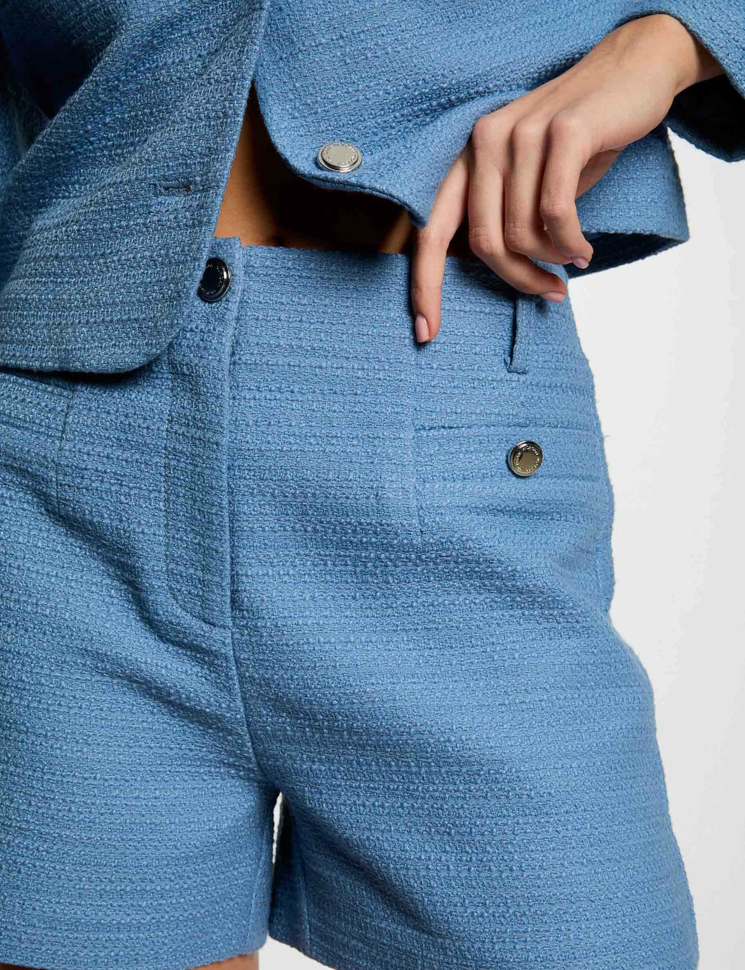 Short droit tweed