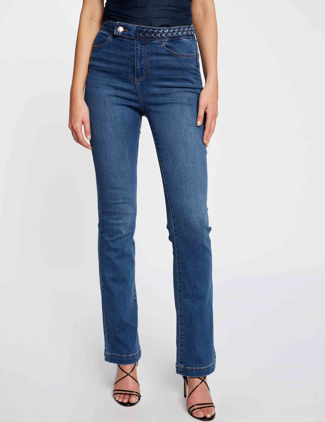 Jeans droit avec détails tressés
