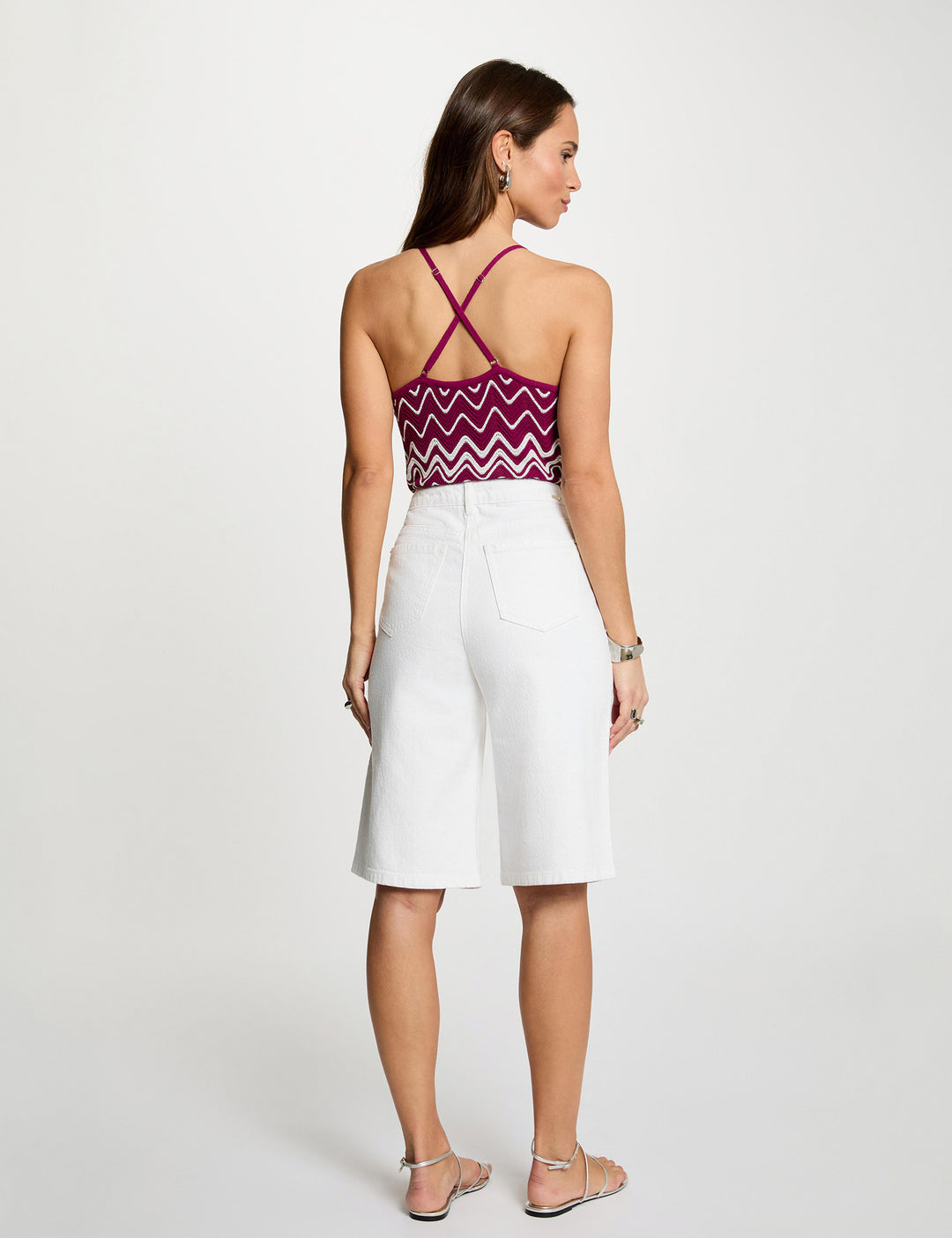 Top en maille imprimé