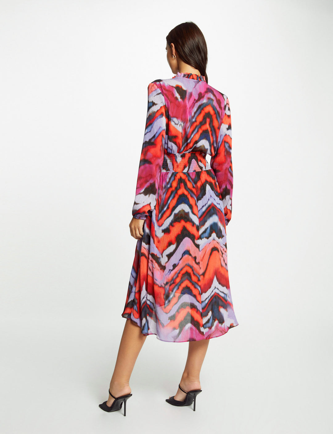 Robe longue cintrée imprimée