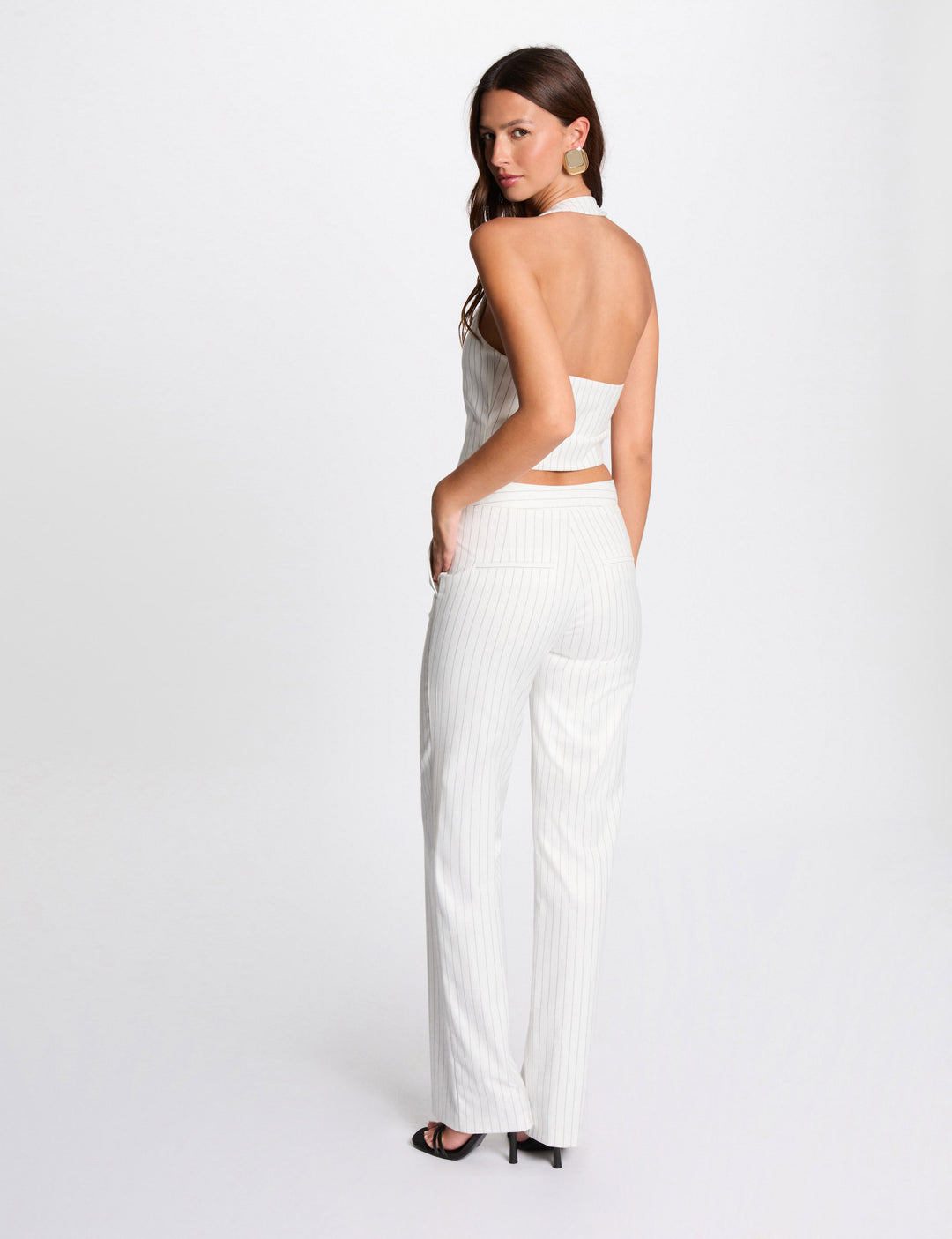 Pantalon droit à  rayures
