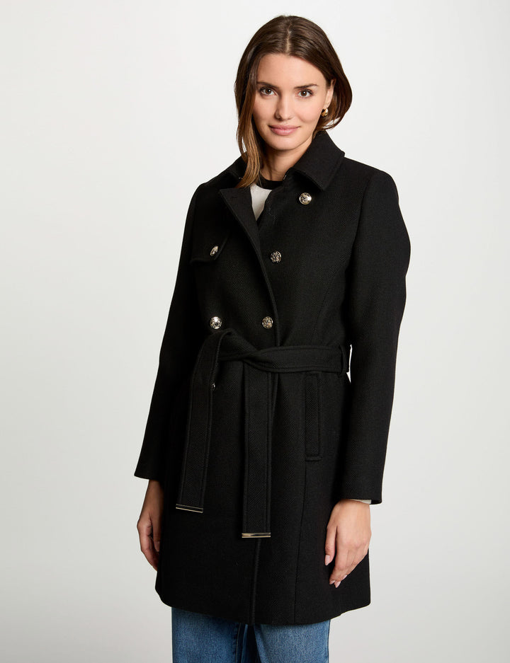Manteau long ceinturé