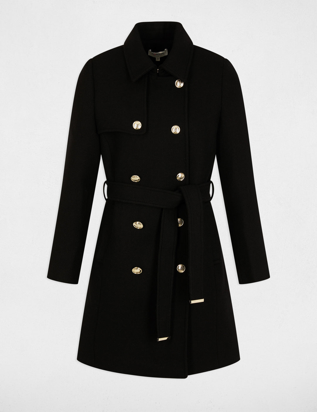 Manteau long ceinturé