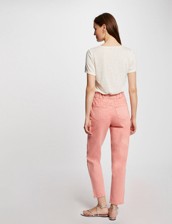 Jeans droit ceinturé 7/8ème