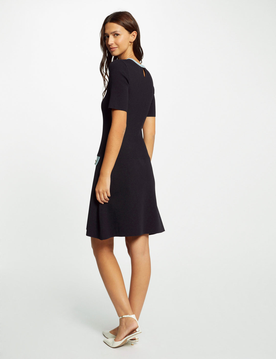 Robe tricot détails en jean