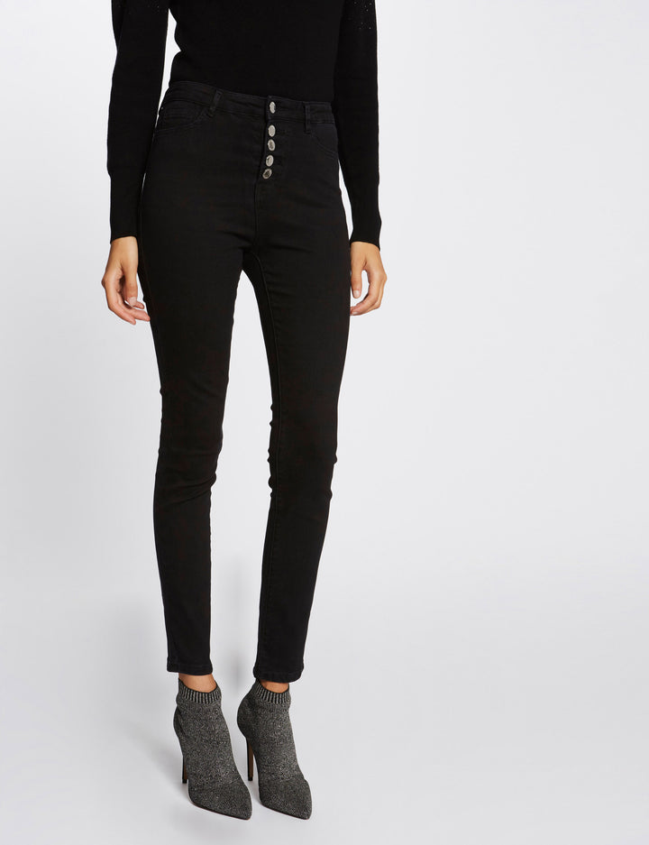 Jeans skinny taille standard boutonné