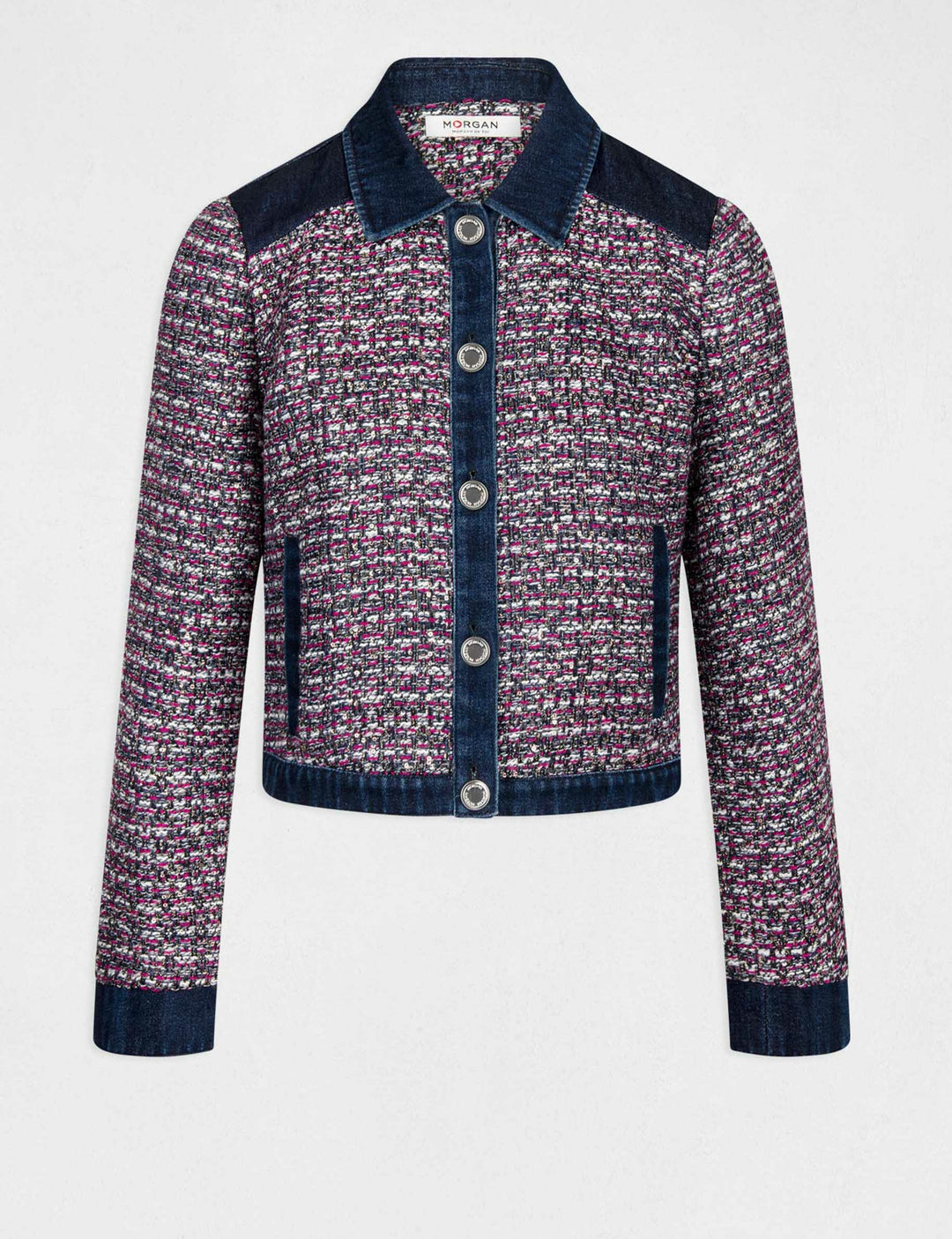 Veste droite détails en jean