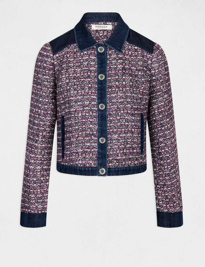 Veste droite détails en jean
