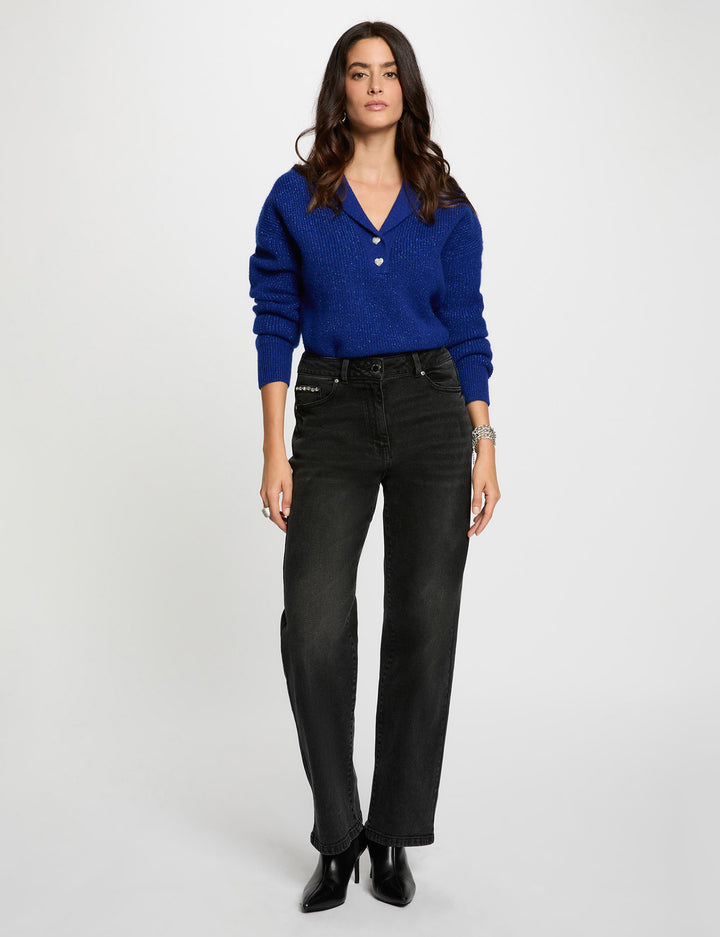 Jean large taille haute