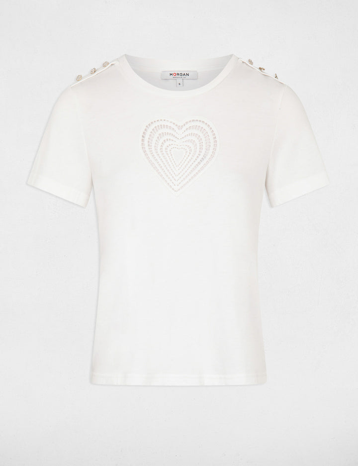 T-shirt manches courtes détail ajouré