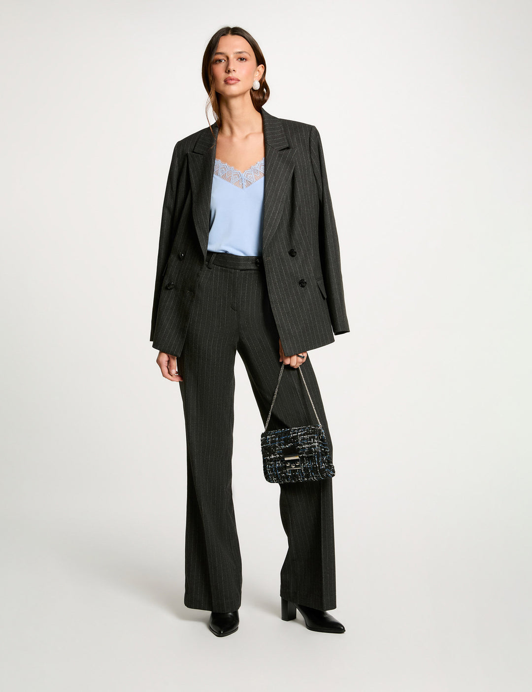 Pantalon large rayé