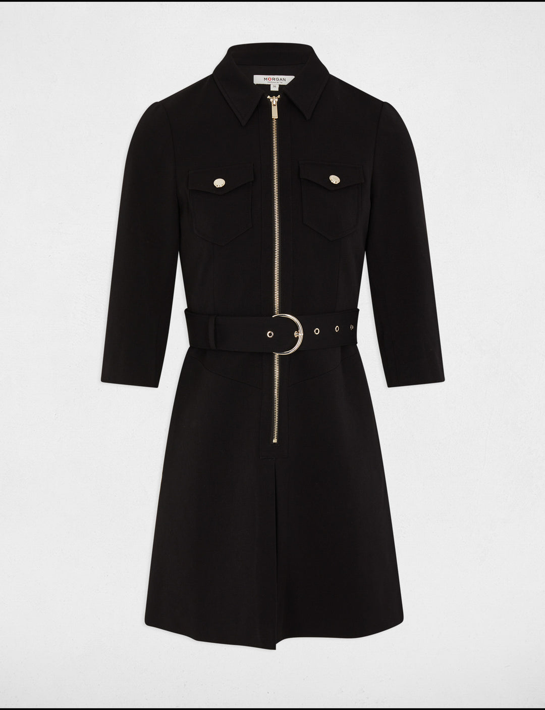 Robe courte ajustée zippée