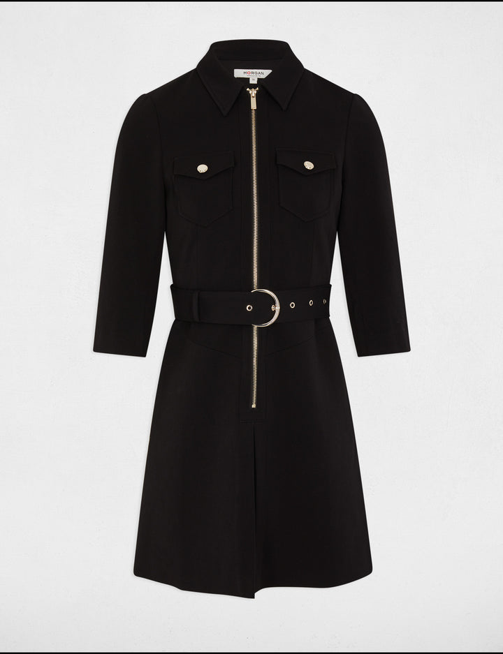 Robe courte ajustée zippée
