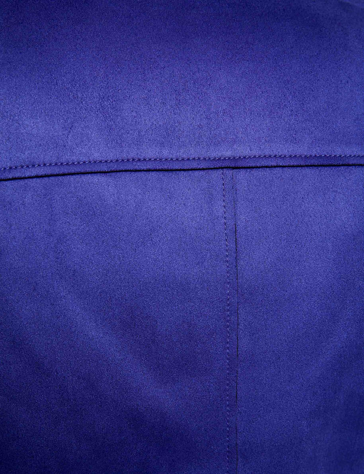 Blouson droit aspect suédine