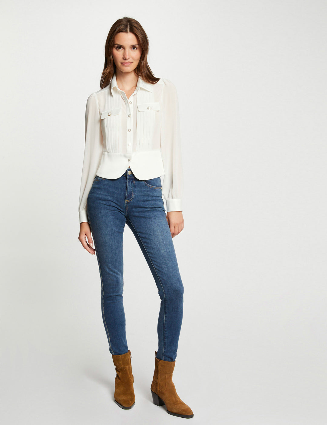 Chemise manches longues avec plis