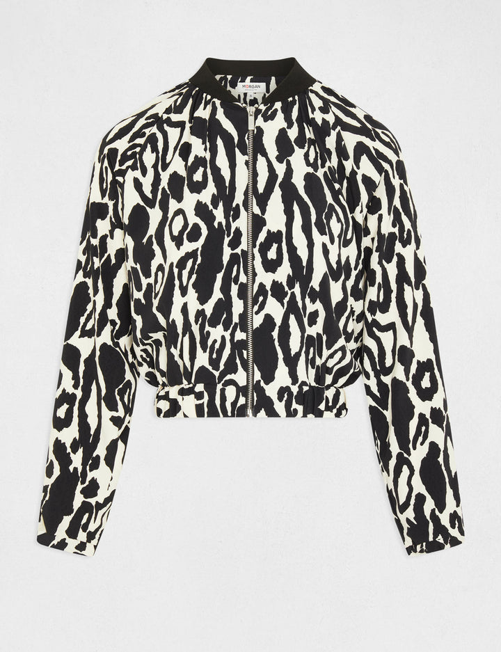 Blouson droit imprimé animalier