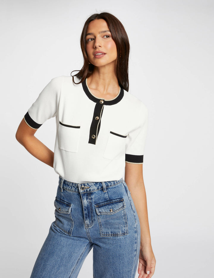 Pull manches courtes 2 poches