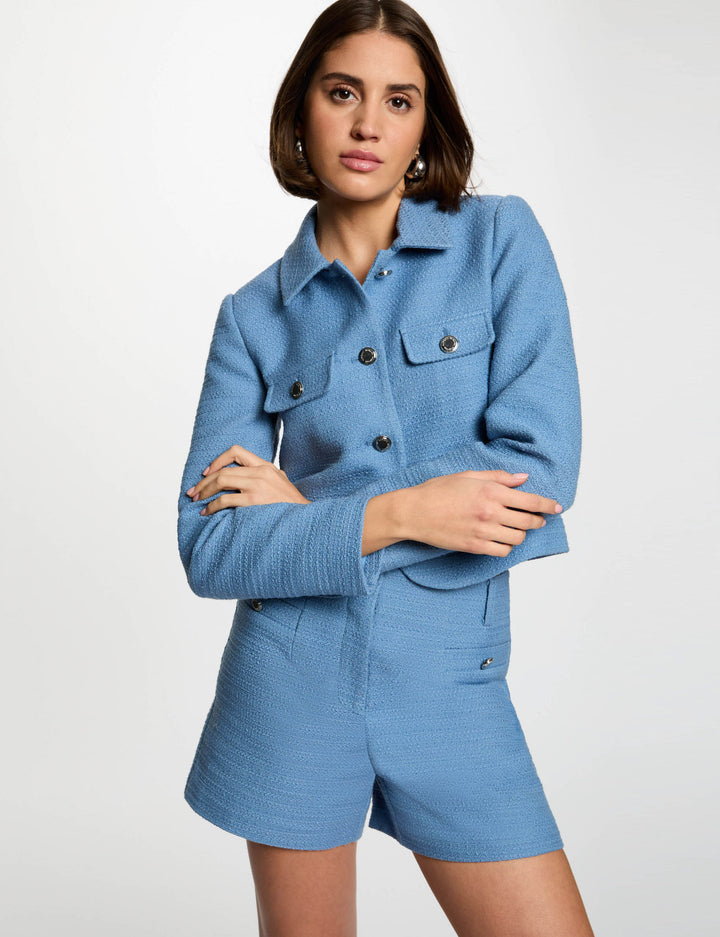 Short droit tweed