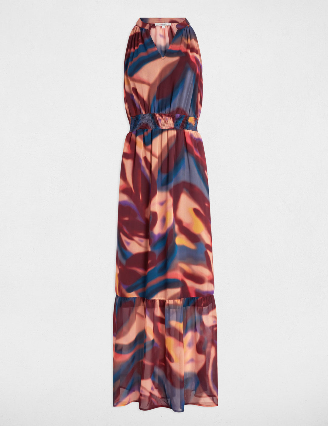Robe longue droite imprimée