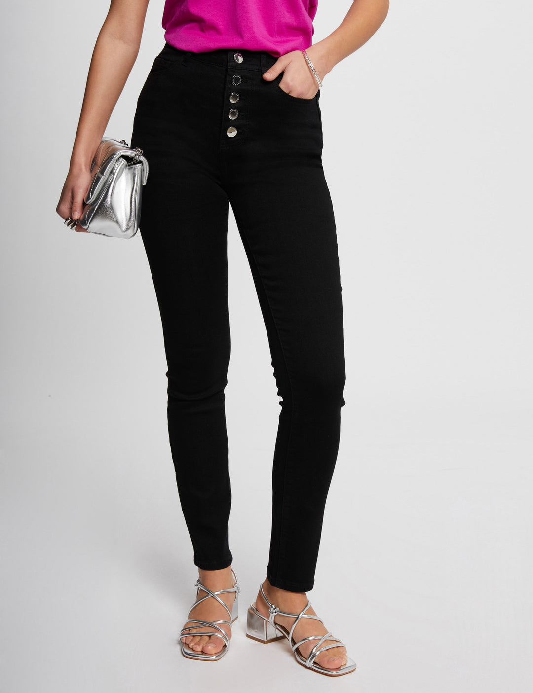 Jeans skinny boutonné