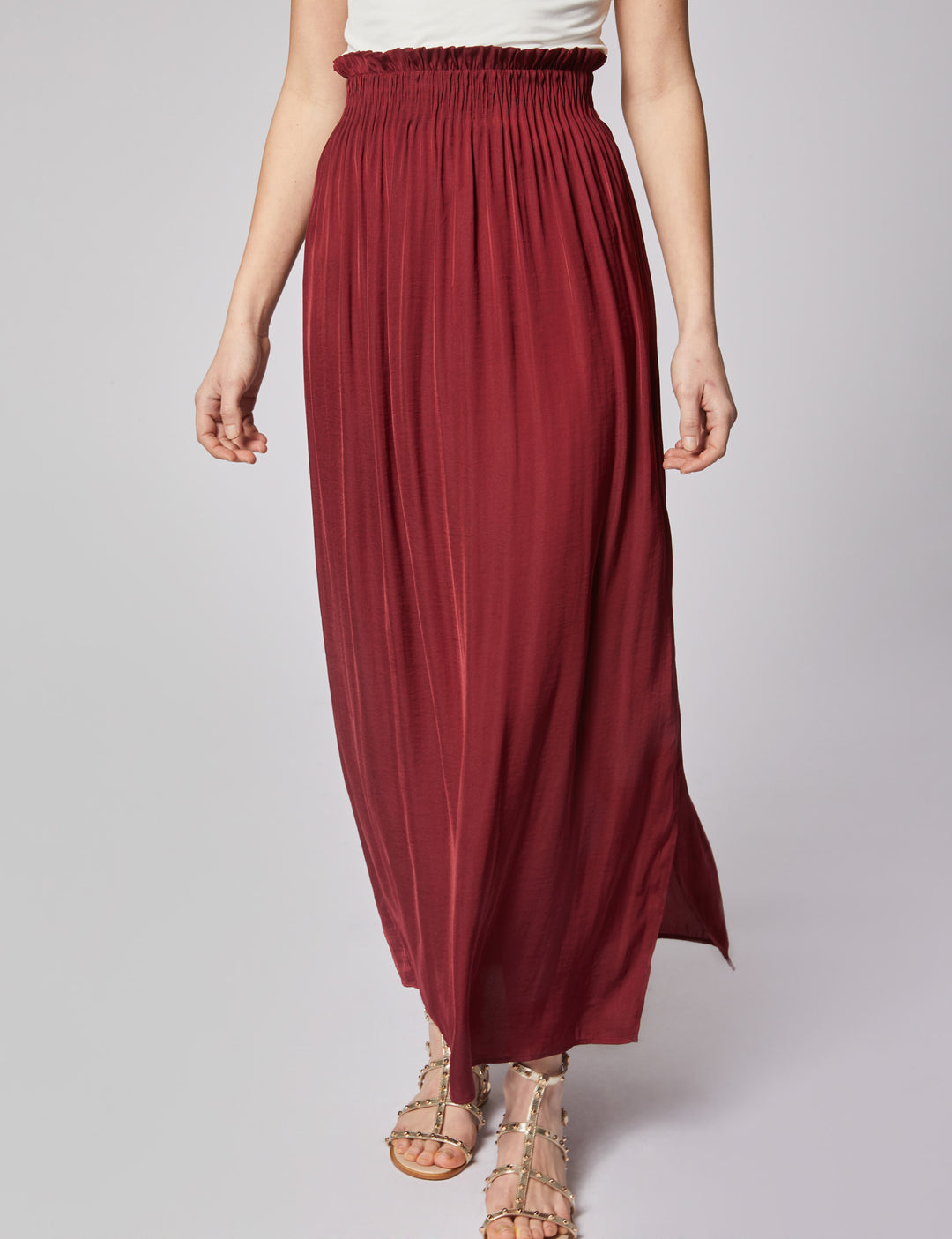Jupe longue fluide taille élastiquée