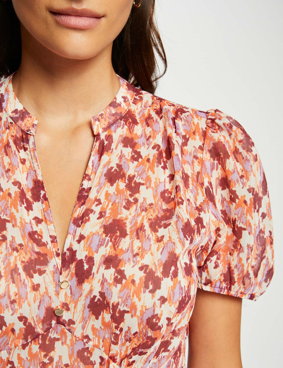 Blouse manches courtes imprimé abstrait