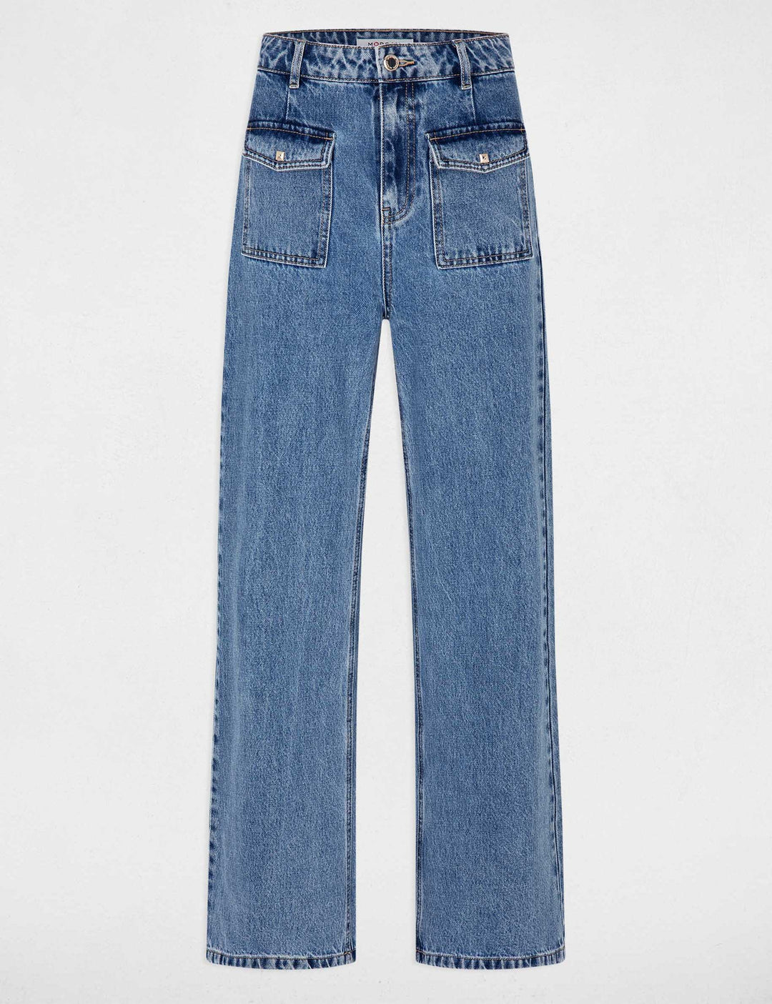 Jeans large taille haute