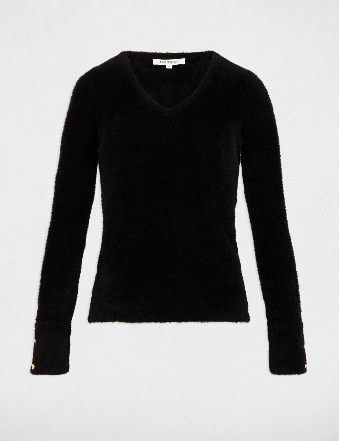Pull manches longues maille duveteuse