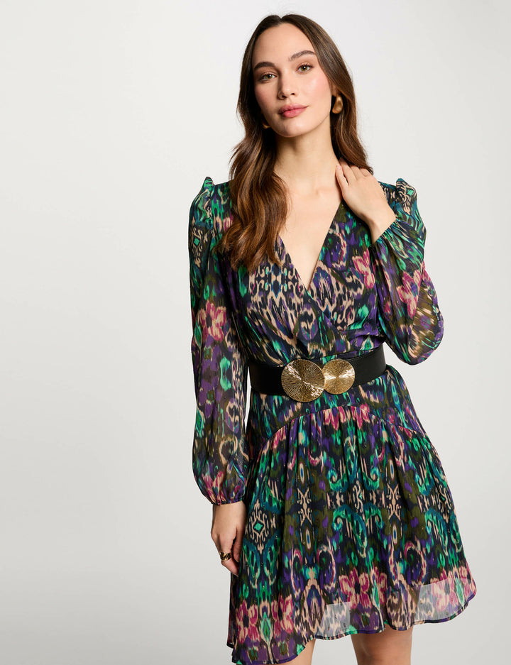Robe courte évasée imprimée