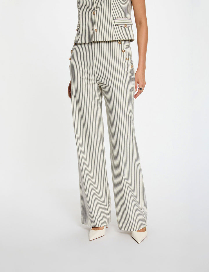 Pantalon large rayé