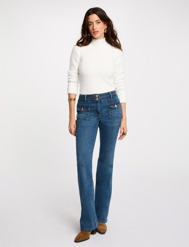 Pull manches longues maille duveteuse