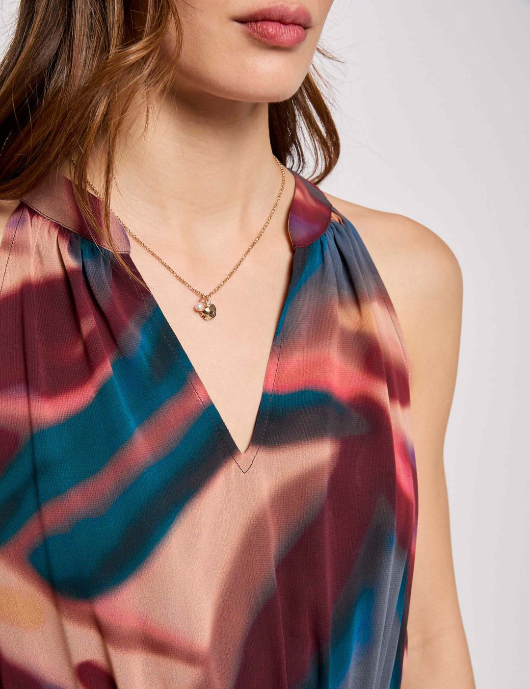 Robe longue droite imprimée