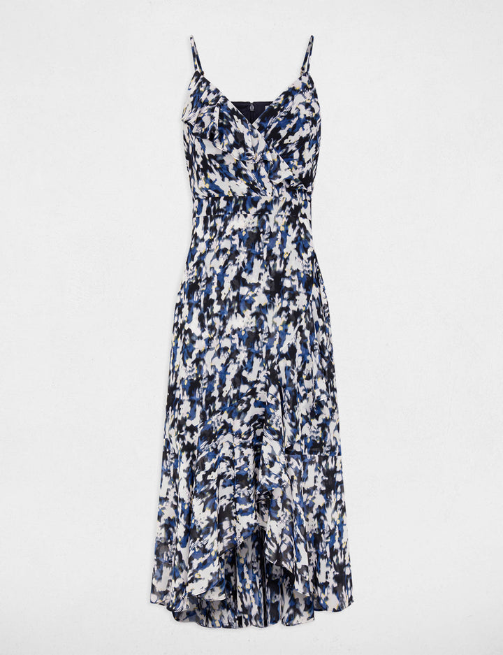 Robe longue à  volants imprimée