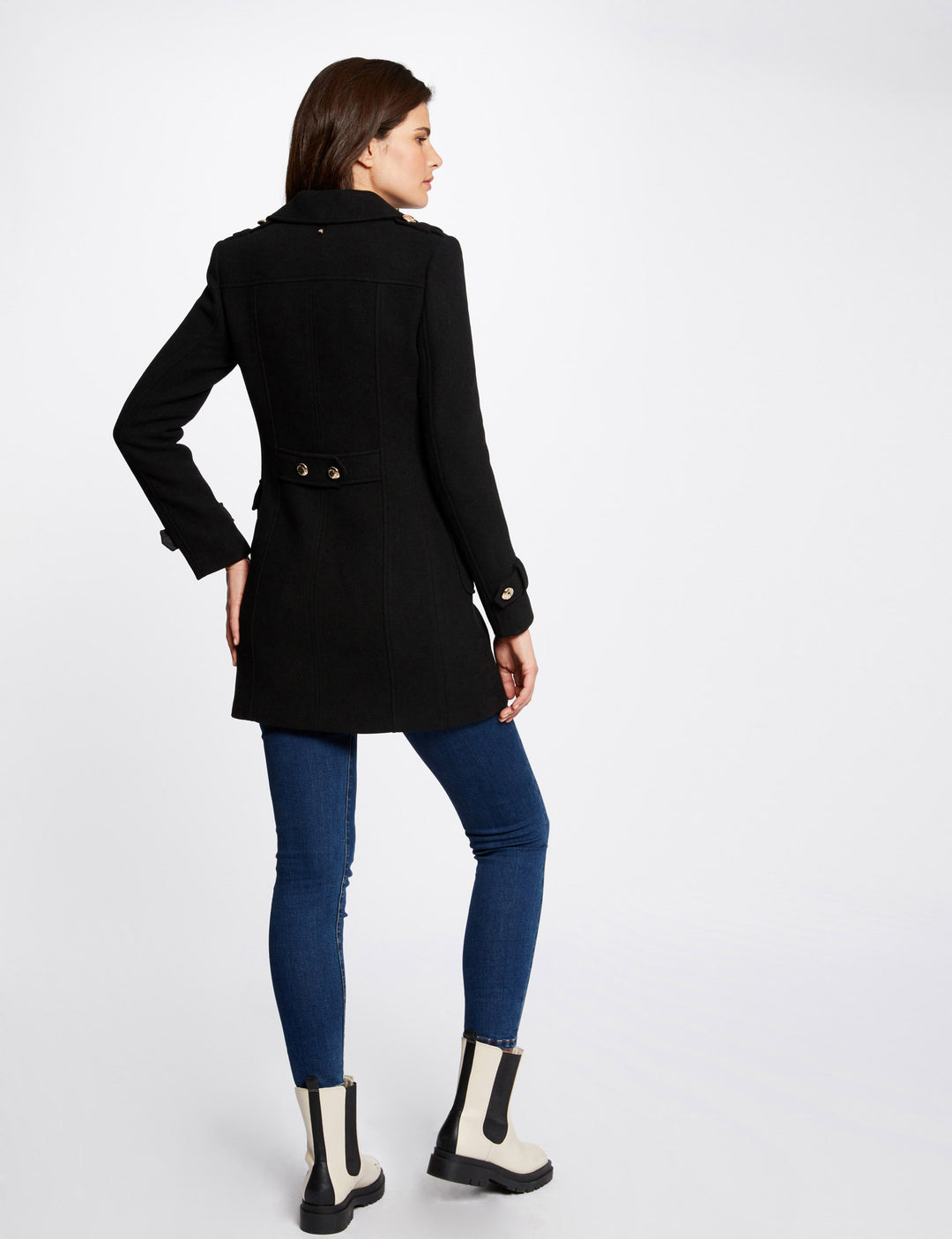 Manteau droit boutonné