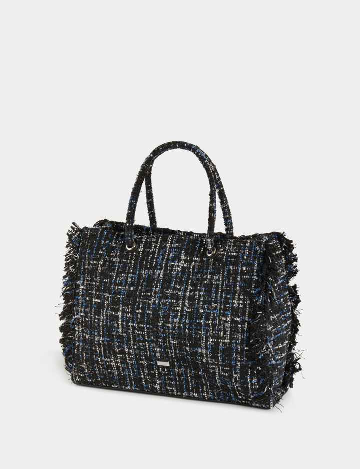 Sac cabas tweed à  franges