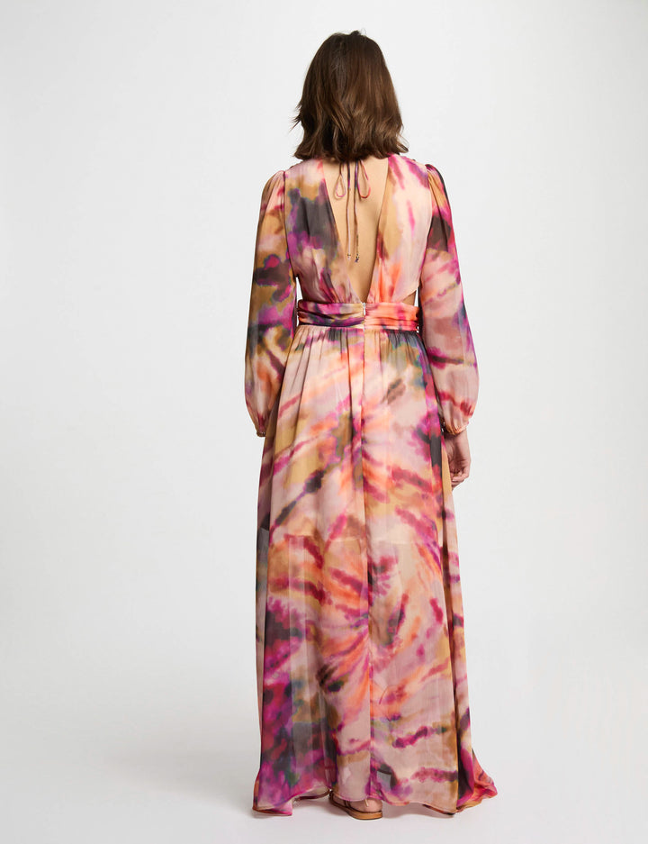 Robe longue droite imprimée